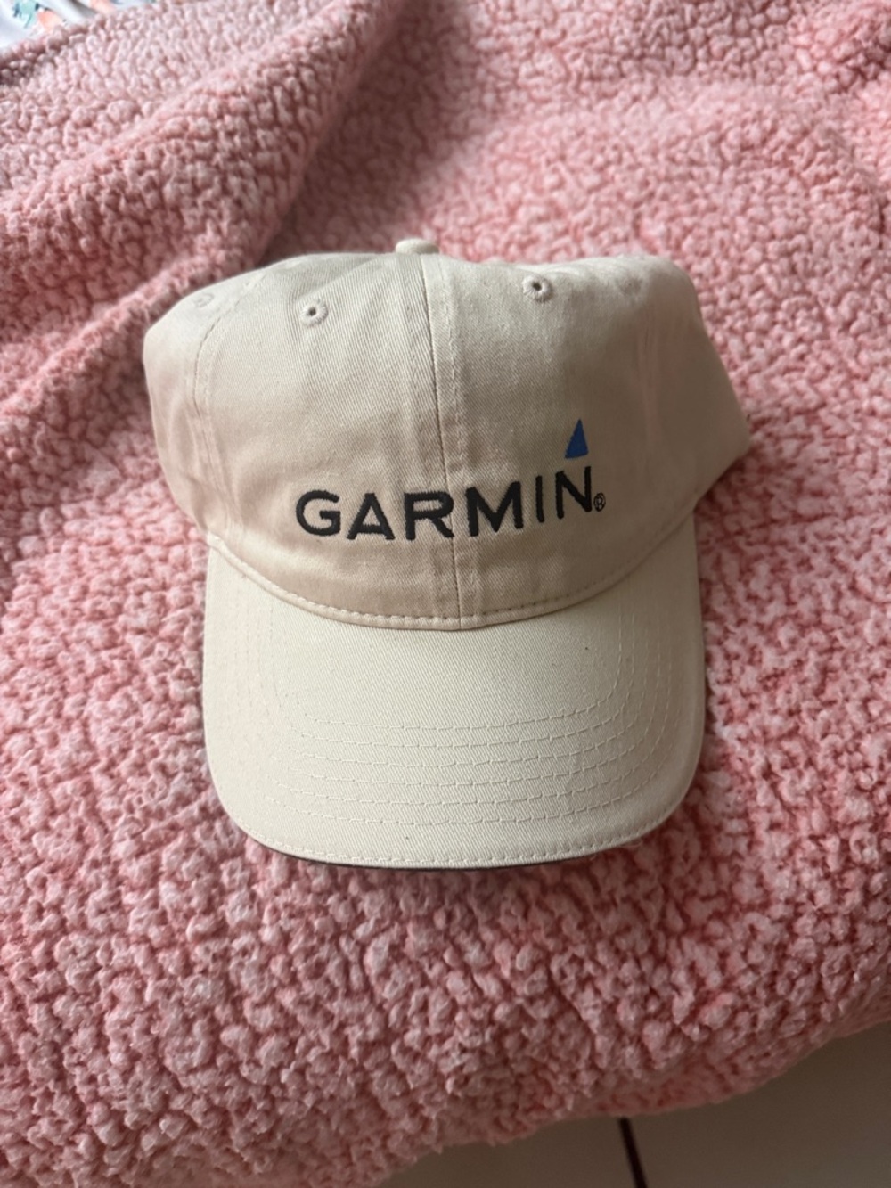 Garmin Beige and Navy Logo Baseball Cap